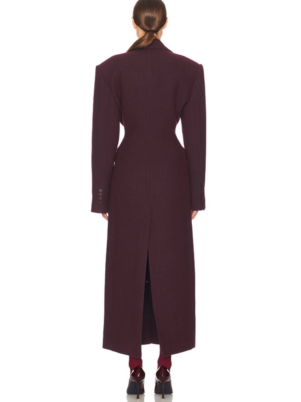 Helsa Italian Wool Blend Topcoat in Burgundy - Picture 4 of 9